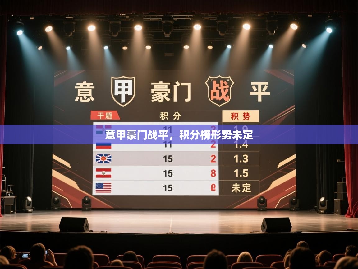 开云体育直播平台-意甲豪门战平，积分榜形势未定  第2张